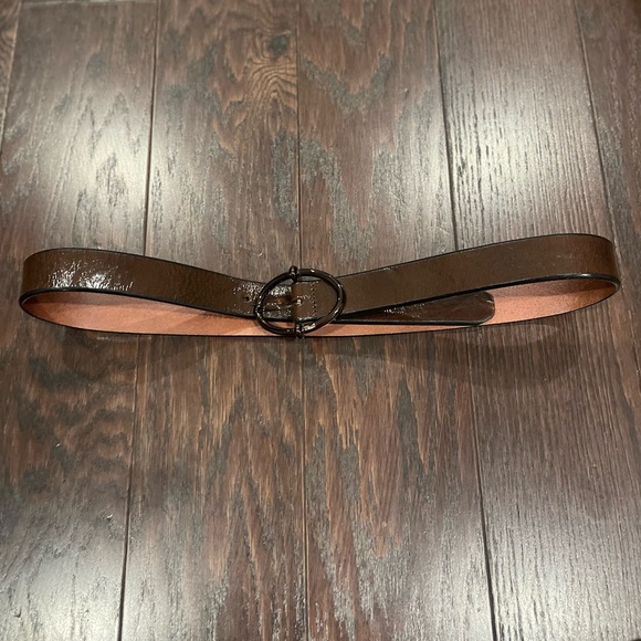 FOSSIL Unisex Waist Belt Size Large Genuine Leather Brown - Picture 5 of 6